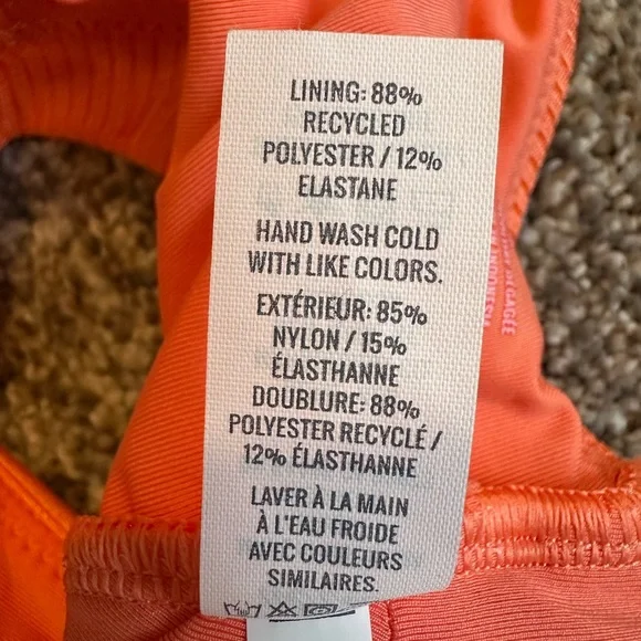 NWT Aerie Coral Ribbed Scoop Swim Top Size Large - Picture 5 of 7